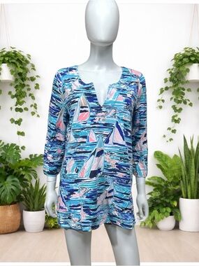 Lilly Pulitzer Justina Tunic in Sailboat Print [C39]